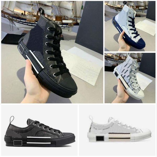 designer shoe obliques technical leather 19ss flowers outdoor casual shoes sport sneakers size 36-45, Black